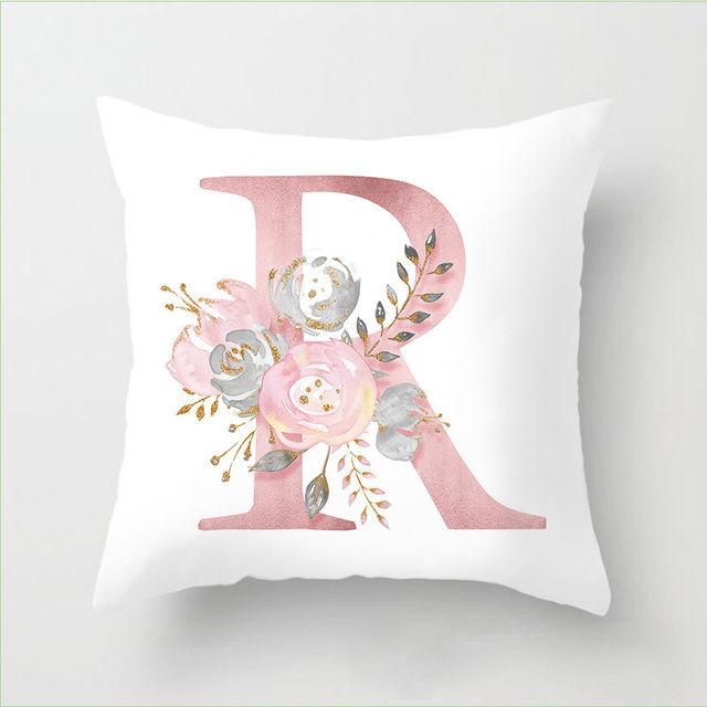 Flower Letter Pillow Soft and Breathable Sofa Car Lumbar Support Office Waist Protection Pillowcase