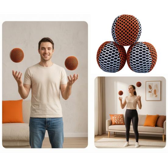 3Pcs Set Filled Toss Soft Fabric Football Bags Balls Juggling Balls