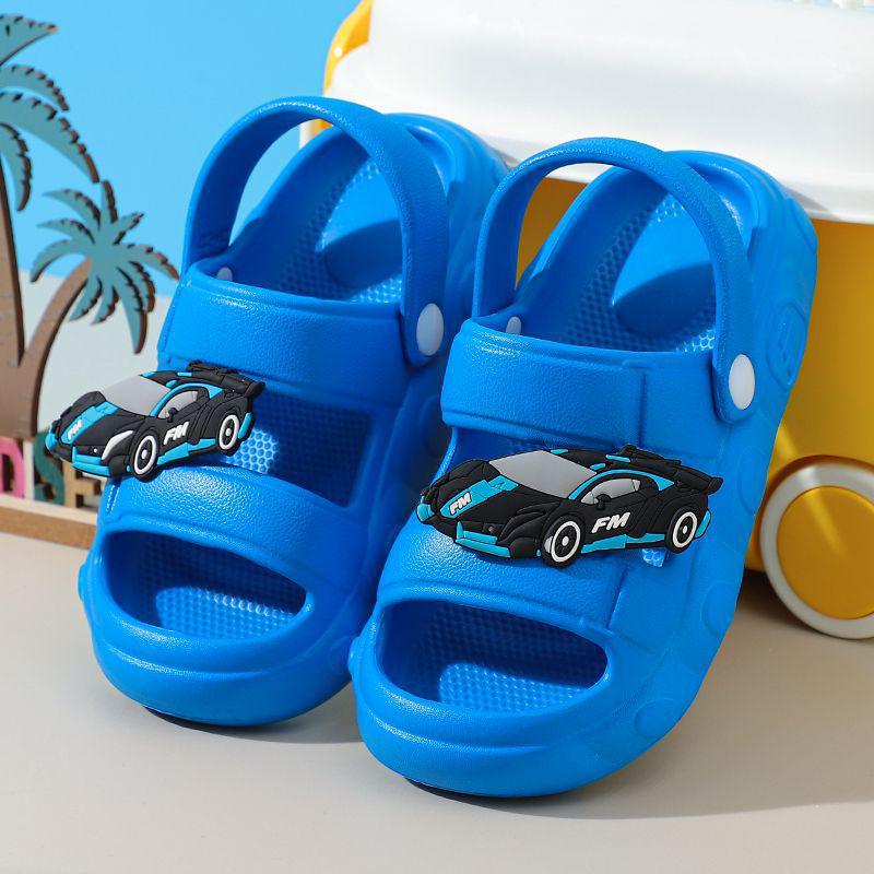 Kids' Military Style EVA Slippers: Boys' Summer Anti-slip, Anti-collision Indoor Sandals for Bathroom and Shower.
