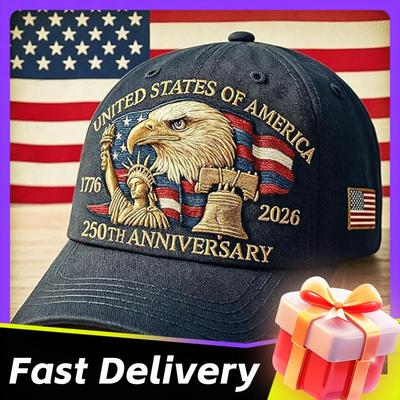 Herren Damen Baseballkappen US 250. Jahrestag Kappe Verstellbar Retro Gewaschen Patriotische Kappe US 250. Jahrestag Sport Trucker Hat