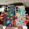 Romantic Garden Flowers Print Soft Case For iPhone 15 14 16 Pro Max 15 14 Plus 13 12 Pro Max 11 Leather Texture TPU Phone Cover