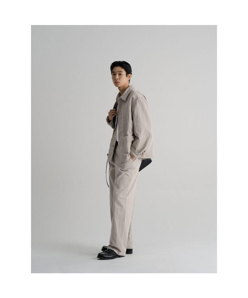 8SECONDS Washed Cotton Wide Tapered Fit Pants Beige