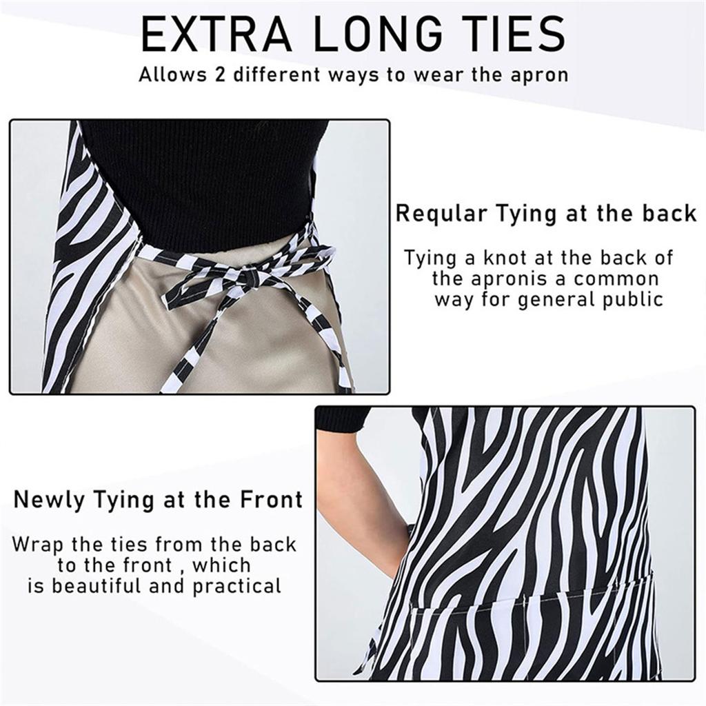 Stylish Leopard Print Apron Kitchen Cooking Accessories Apron Adjustable Neck Strap Easy Wash For Home Beauty Salon Use