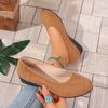 Large Size Pointed Wedge Heel Single Shoes Women's 2 Autumn New Casual Soft Sole Outer Wear Shallow Beanie Shoes