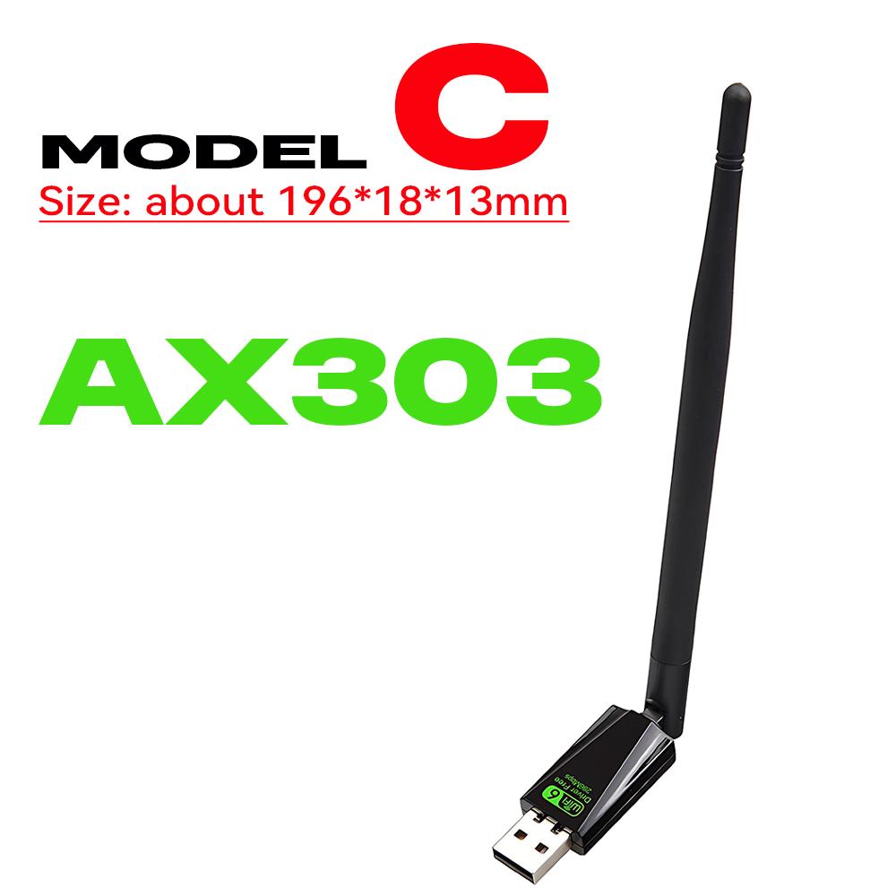 WIFI 6 USB Adapter AX300 Wireless Network Card Dongle 2.4GHz 802.11AX Antenna Signal Reception For Laptop Win7/10/11 Driver Free