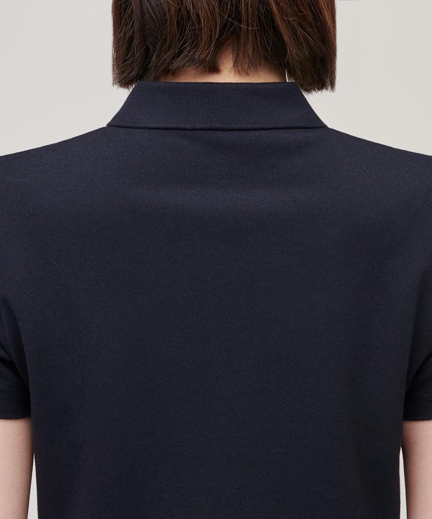 MUSINSA STANDARD WOMAN [Cooltandard] Women'S Crop Pique Polo Shirt [Navy]