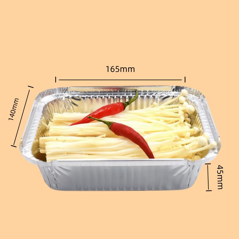 Rechteckige Grillschale aus dicker Aluminiumfolie – Einweg und wiederverwendbar