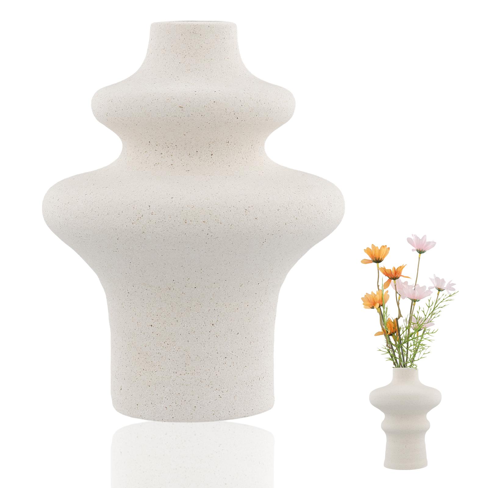 

Керамические вазы Бежевая ваза для цветов Элегантная декоративная ваза Минималистская ваза Современные вазы для цветов для украшения гостиной кухни