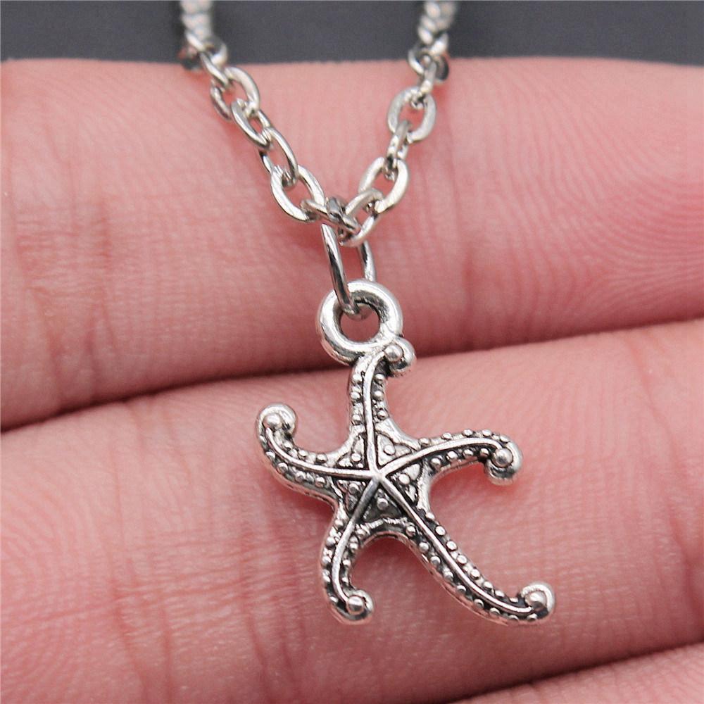 Schildkröte Seestern Muschel Anhänger Antik Bronze Metall Brautkragen Halskette für Strandhochzeit Trendiges Geschenk