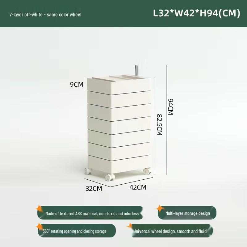 Nordischer rotierender Aufbewahrungsschrank: Verstellbarer Nachttisch & Kosmetik-Organizer