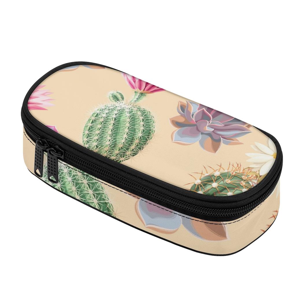 Pencil Case Durable 300D Polyester High Capacity Smooth Zipper with Main Compartment Mesh Pocket and Pen Slots for Classroom Use