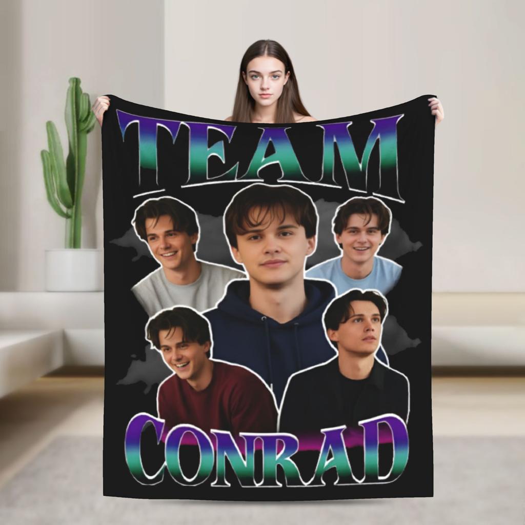 Team Conrad Fisher Flannel Blanket  Super Warm Throw Blanket for Couch Bed Travel Fluffy Bedspread Sofa Bed Cover