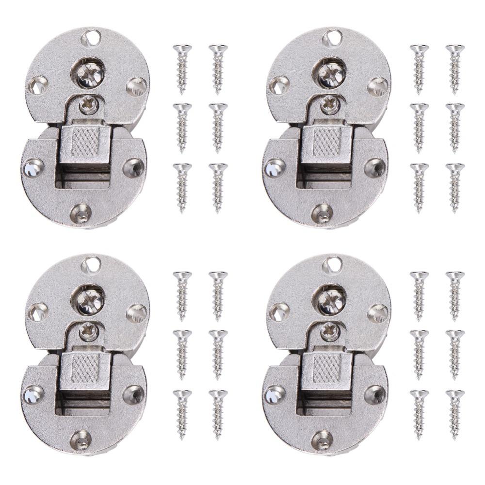 4pcs Zinc Alloy Concealed Cabinet Hinge Semicircular Folding Door Hinge Flap Door Hinge  Desks