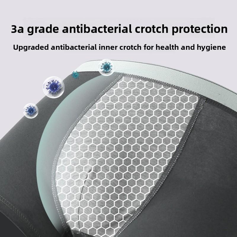 Men's Spring and Autumn Simple Pure Cotton Antibacterial Breathable No Trace Four Corners Underwear