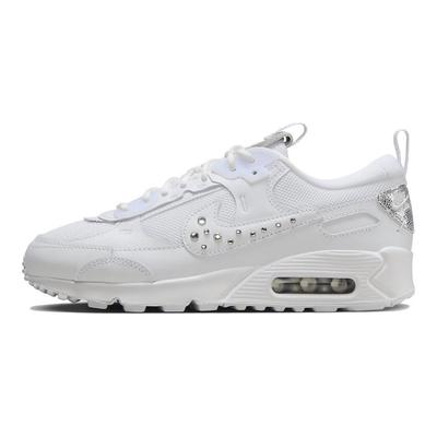 Air Max 90 Futura Studded Swoosh Women Sneakers White Metallic-Silver FQ8888-100