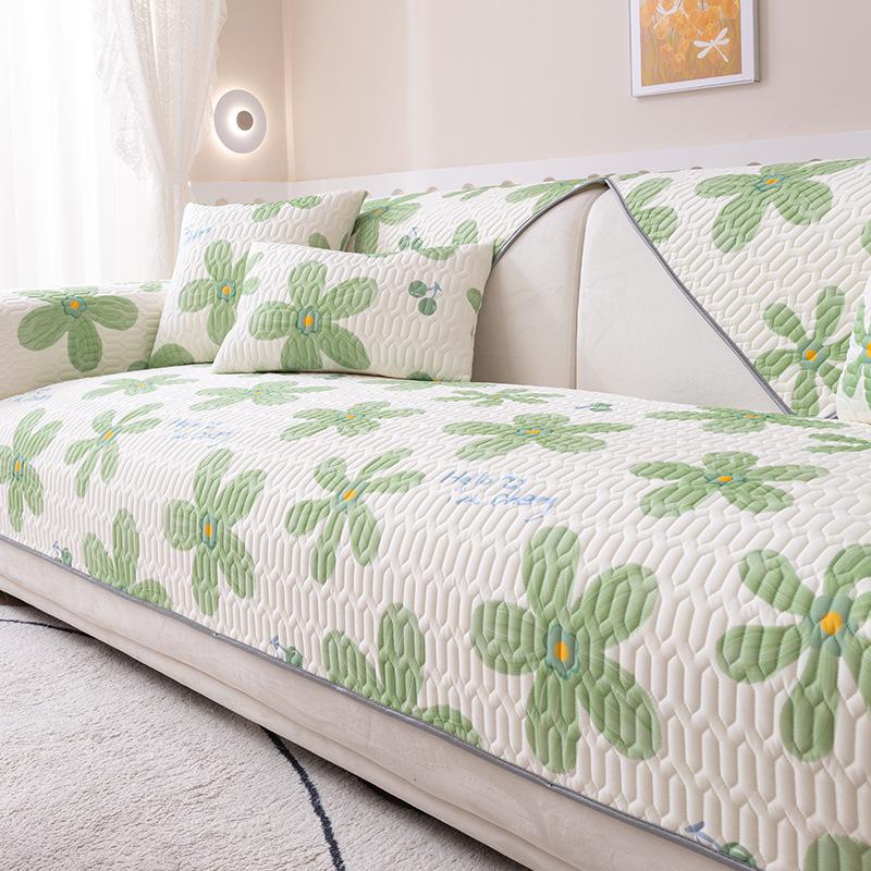 Sofa Cushion Summer Ice Silk Mat Non-Slip Mat Cool Summer Sofa Cover Cover Cloth