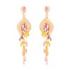 Star Same Length Heavy Industry Celebrity Color Zircon Tassel Earrings Pin Earrings Earrings