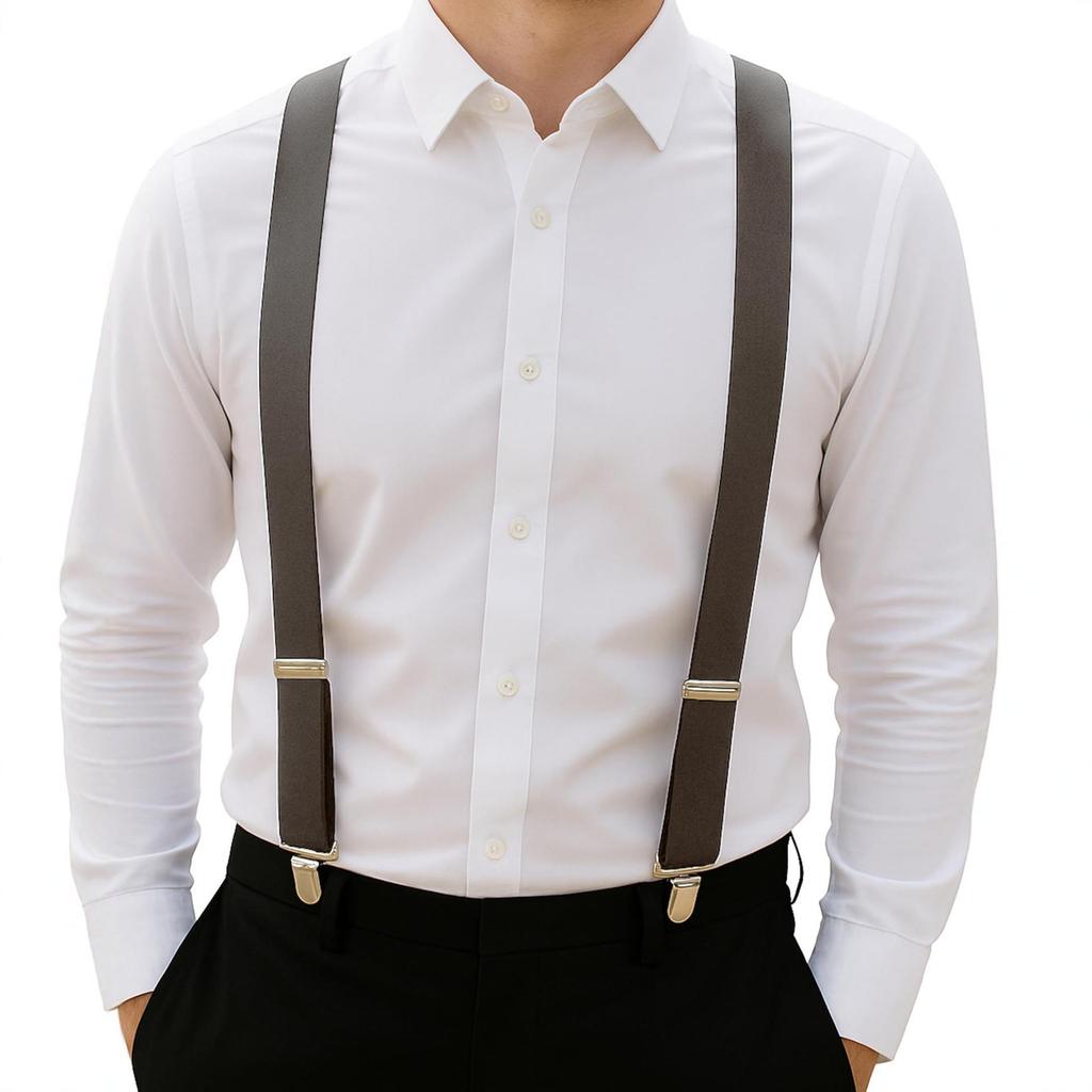 Y-Shaped Adjustable Elastic Suspenders with Strong Clips for Parties