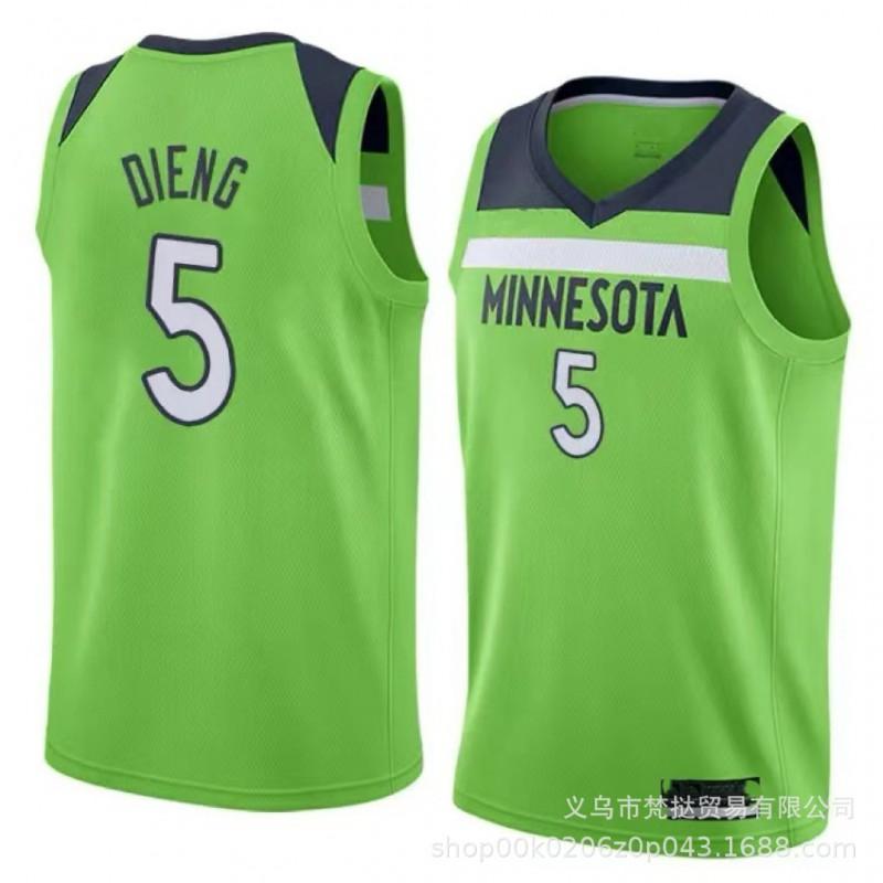 Męska Koszulka do Koszykówki Minnesota Timberwolves Edwards 5 Towns 32 Wiggins 1 Dekolt V Bez Rękawów Bawełniana Koszulka Sportowa