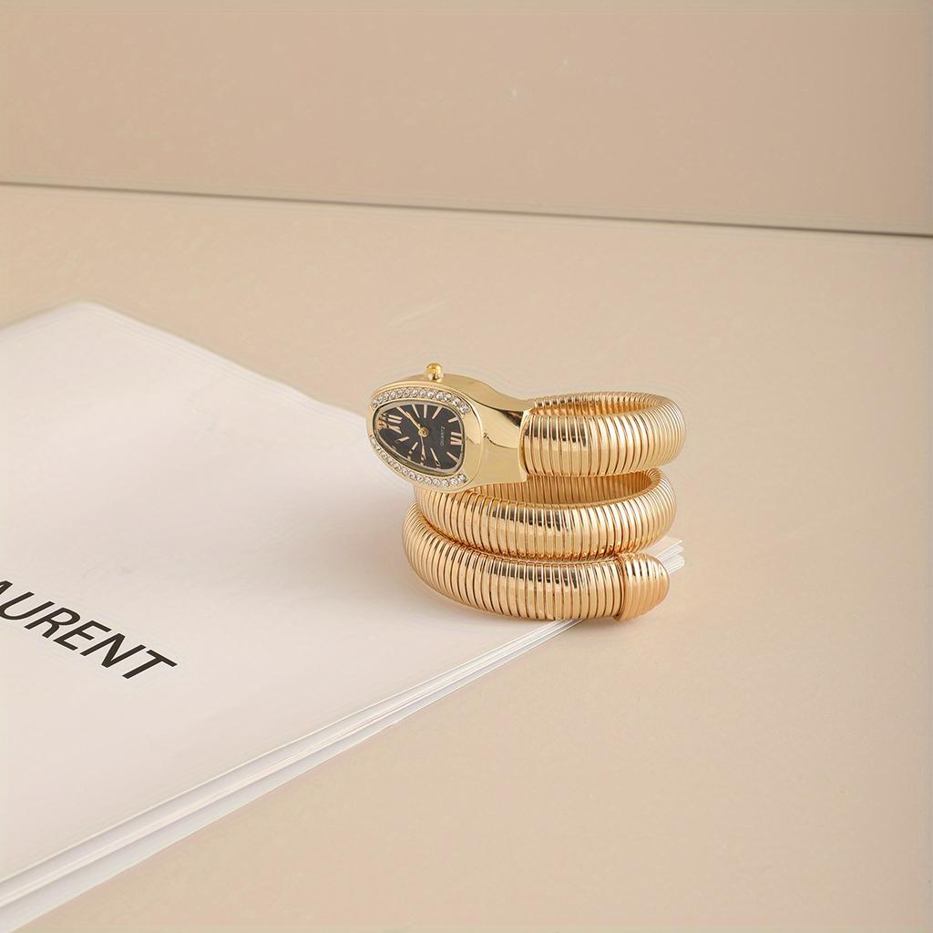 Elegant Women's Snake Shaped Watch, Alloy Band, Multiple Dial Colors, Casual Daily Wear, Stylish Ladies' Accessory
