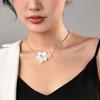Elegant Floral Cluster Necklace For Women With Stylish Gold And Silver Accents