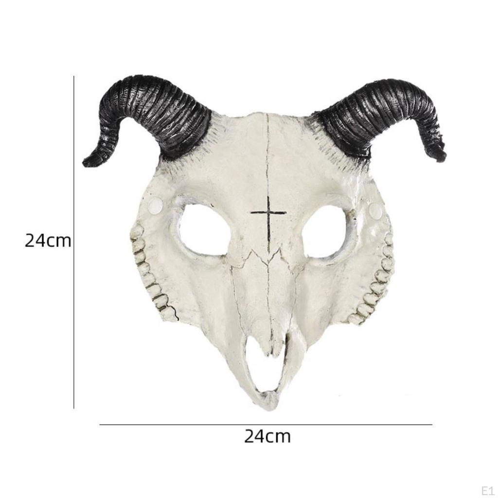 Sheep Skull Mask Halloween with Horns Horror for Cosplay