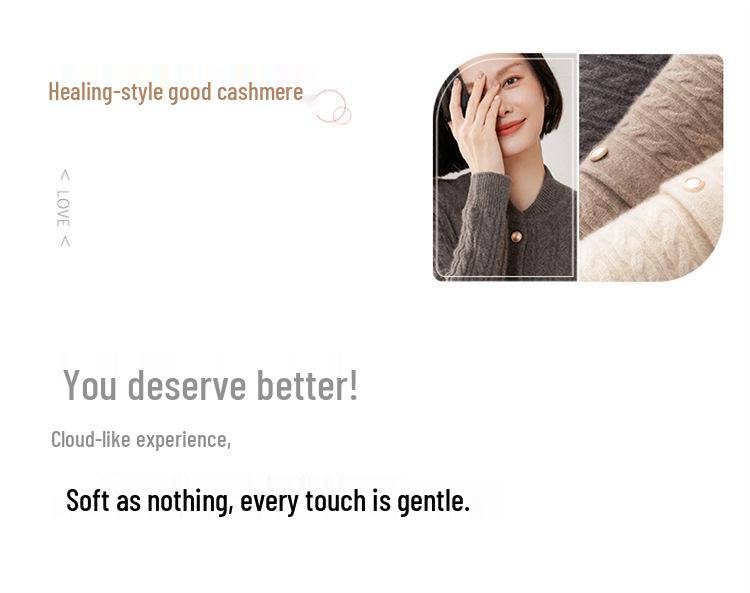 Women's Plus Size Cashmere Stand Collar Thick Knit Cardigan Sweater, Long Sleeve Loose Fit.