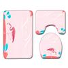 Flamingo Bathroom Toilet Three-Piece Floor Mat Doormat Bathroom Carpet