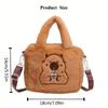 1pc of Capybara Crossbody Bag, Small Square Plush Makeup Handbag, Mobile Phone Coin Purse, Key Pouch