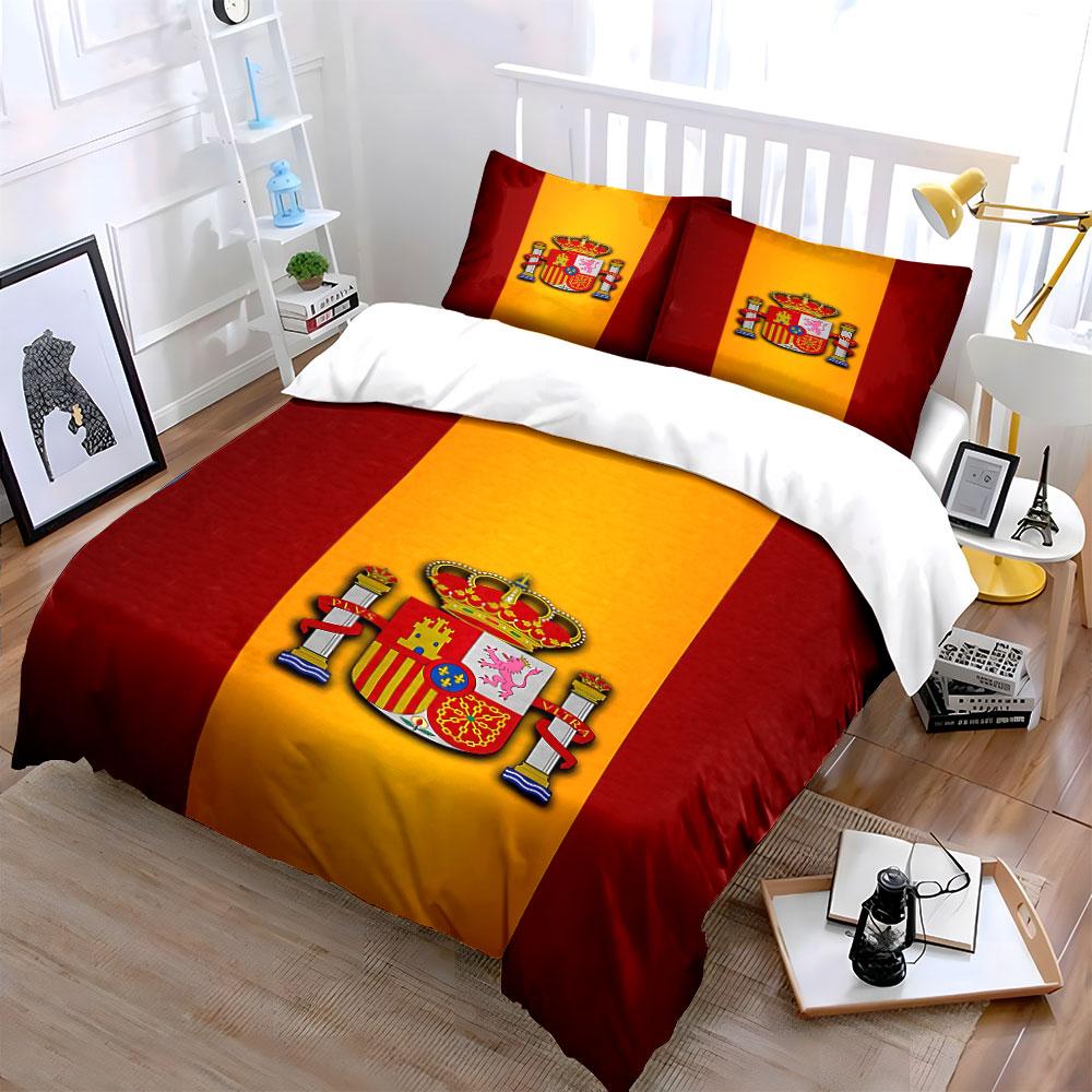 Spain Flag Coat of Arms Bedding Bedding Duvet Cover Set Duvet Cover Pillowcases  (1 * Duvet Cover 2 * Pillowcases, Without Duvet Insert)