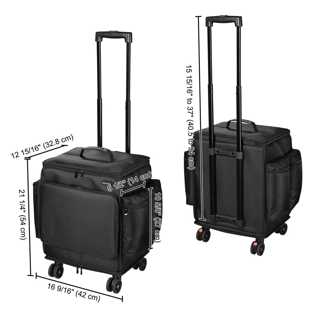 BYOOTIQUE Hair Makeup Bag Scissor Case Barber Bag with Casters Professional Soft Barber Case Large Capacity Barber Tool Storage Case Hair Dryer