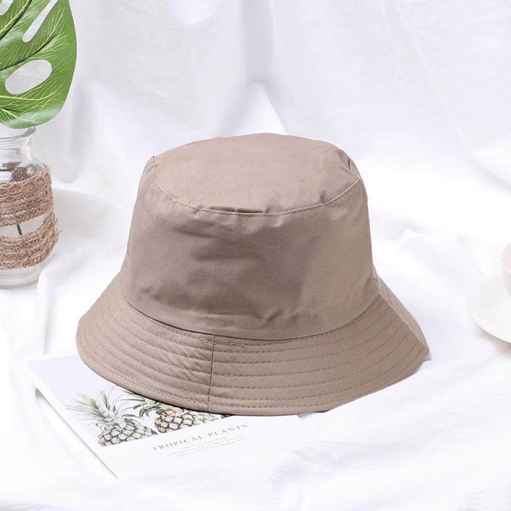 Fashion Cotton Bucket Hats Summer Foldable Sunscreen Hat Solid Hip Hop Wide Brim Beach UV Protection Fisherman Hat