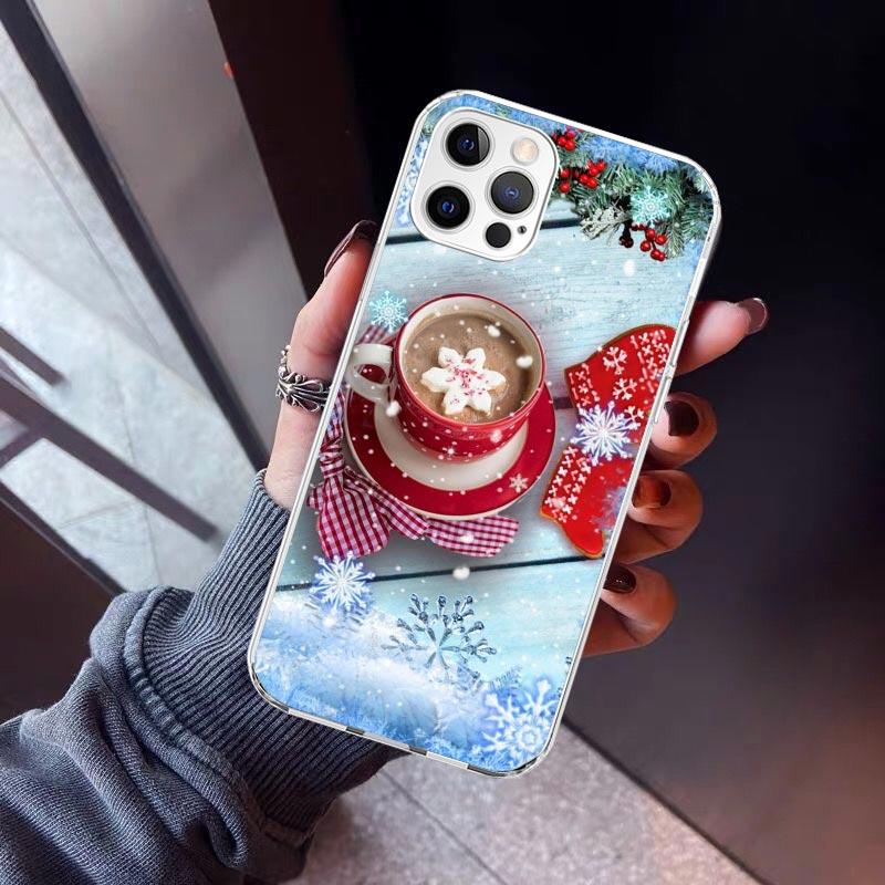 Winter Coffee Christmas Phone Case For iPhone 17 Air 16 15 Pro Max 14 Plus 13 Mini 12 11 Cover 7 8 SE Silicone Shell Print Funda
