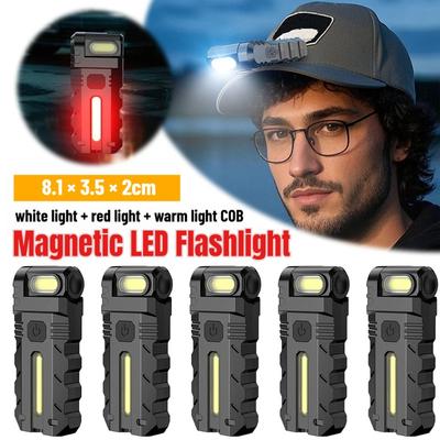 Lanternă LED Magnetică Mini Lanternă Cap Rotativ 180° EDC Lanternă de Buzunar Lumină de Lucru Portabilă Felinar de Urgență pentru Exterior