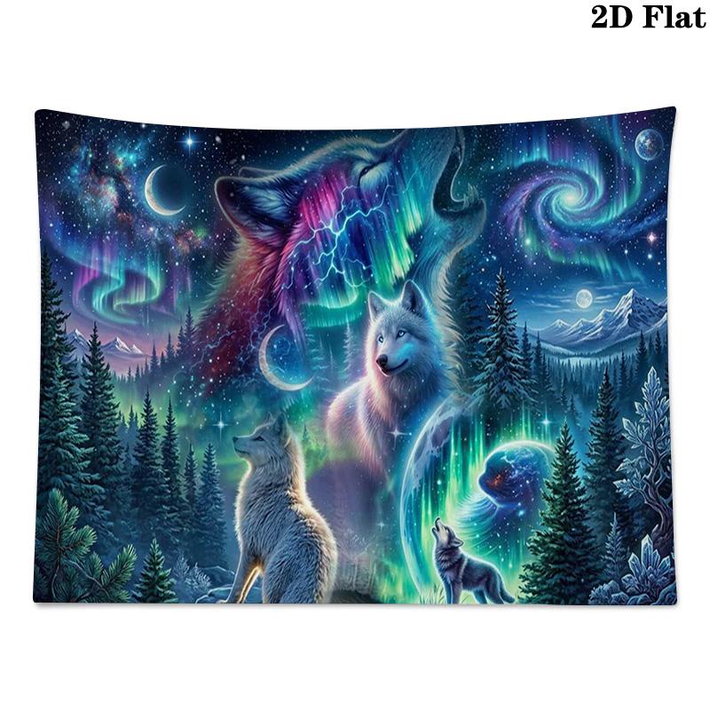 Wolf Art Wall Tapestry Aesthetic Wall Hanging Printed Fabric Blanket Decorative Tapestries for Bedroom Living Room Home Decor