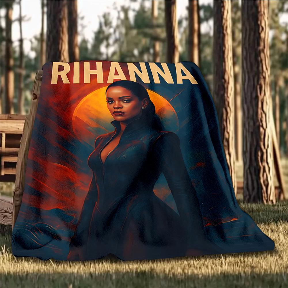 1 pezzo Coperta in Flanella Rihanna da Esterno per Ragazze Morbida, Leggera, Perfetta per il Campeggio e come Regalo, Digitale