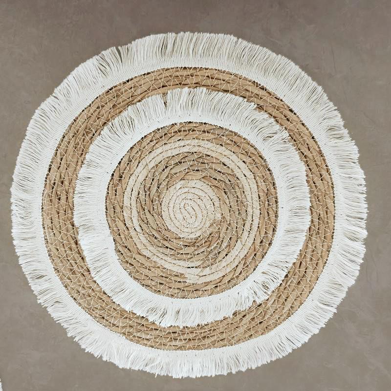 Rustic Straw Woven Wall Decor Set - Decorative Hanging Pendant for Restaurants and Homes