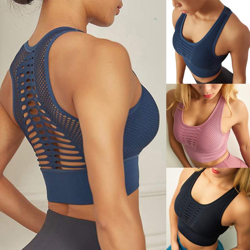 Beautiful Back Hollow Breathable Shockproof Running Gather Shape Sports Underwear Female Yoga Fitness Ves… More