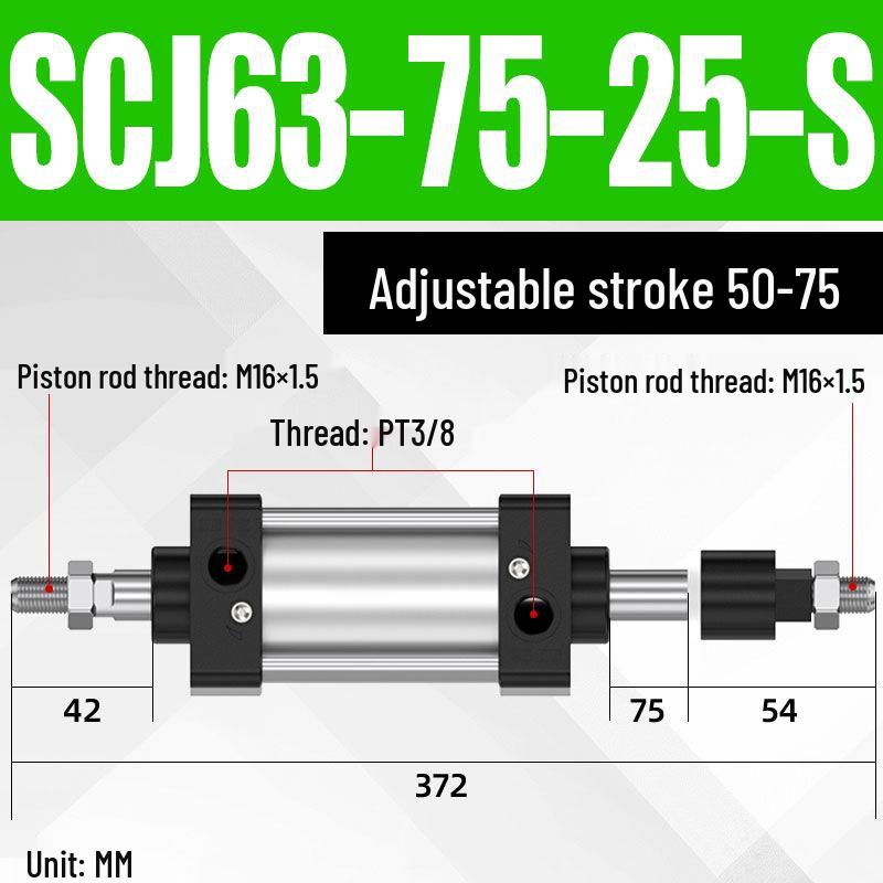 SCJ Adjustable Stroke High Thrust Pneumatic Cylinder SCJ32-160