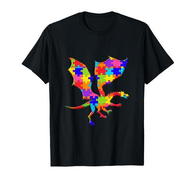 Dragon Jigsaw Autism Puzzle T-Shirt