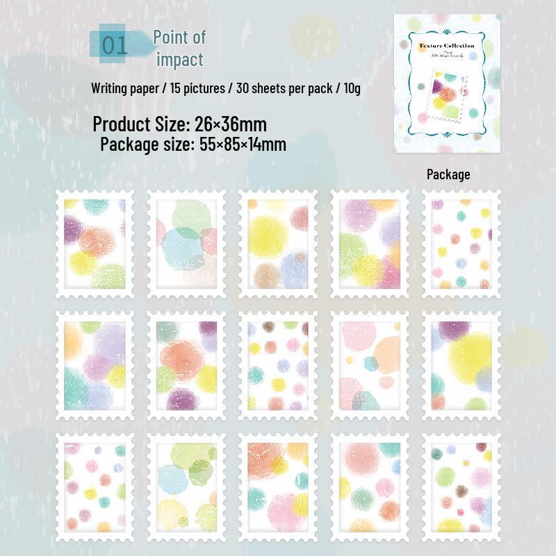 Ketchup Girl Sticker Pack: Series 4 - 30 Textured Stamp Mini Collection Sheets