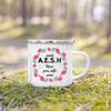 Merci Aesh French Printed Mug Creative Coffee Cups Drinks Enamel Cup Outdoor Camping Handle Drinkware Thanks Gifts for Teacher