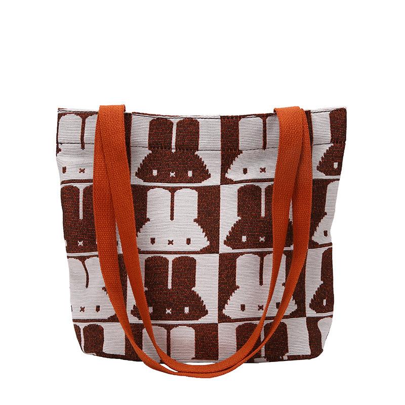 Canvas Bag Female Year of the Rabbit Rabbit Lightweight and Cute Large-capacity Shoulder Bag 2025 Spring and Summer Leisure Shopping Cloth Bag