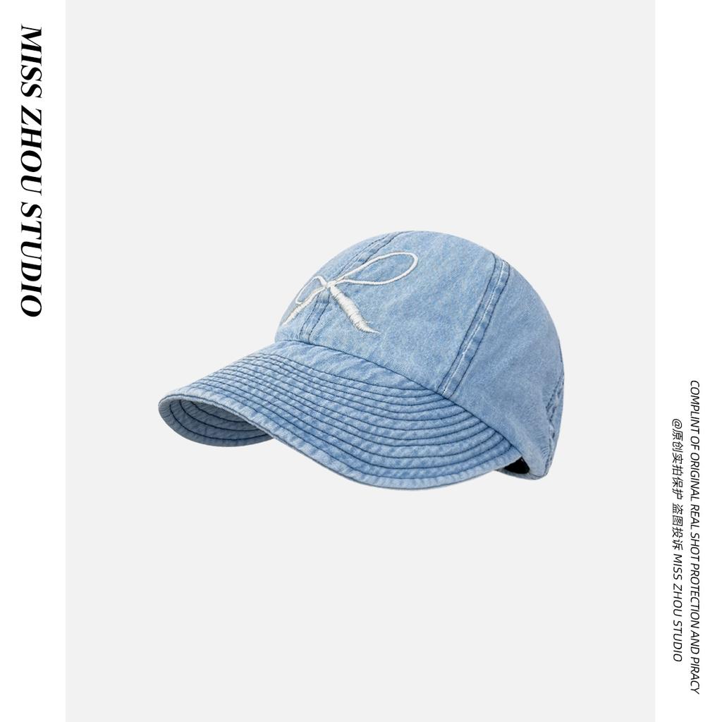 Designer Cute Bow Embroidery Pattern Octagonal Hat Children Spring and Summer Sunscreen Bucket Hat