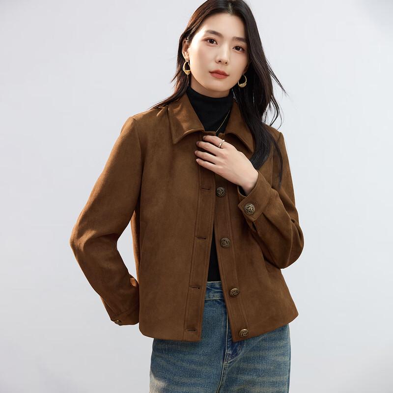 Women's Versatile Faux Suede Lapel Jacket