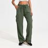 Women's Casual Sports Multi-pocket High Waist Sweatpants Loose Fashion Trousers