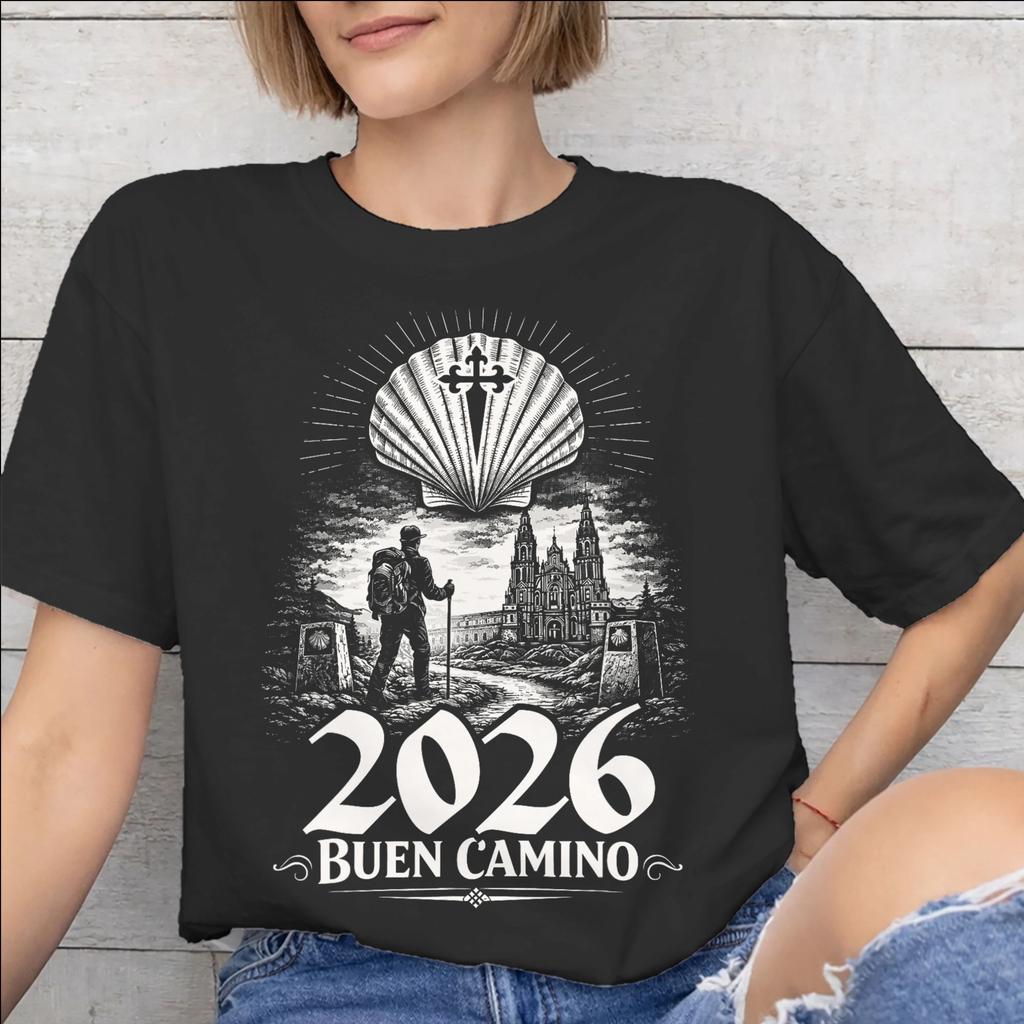 Men Women Camino de Santiago 2026 T Shirt Cotton Graphic Printed TShirt Clothing Outfits