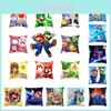 Capa de Almofada Super Mario Temática Mario Pelúcia Curta Capa de Almofada Para Decoração de Carro Sala de Estar 45*45cm