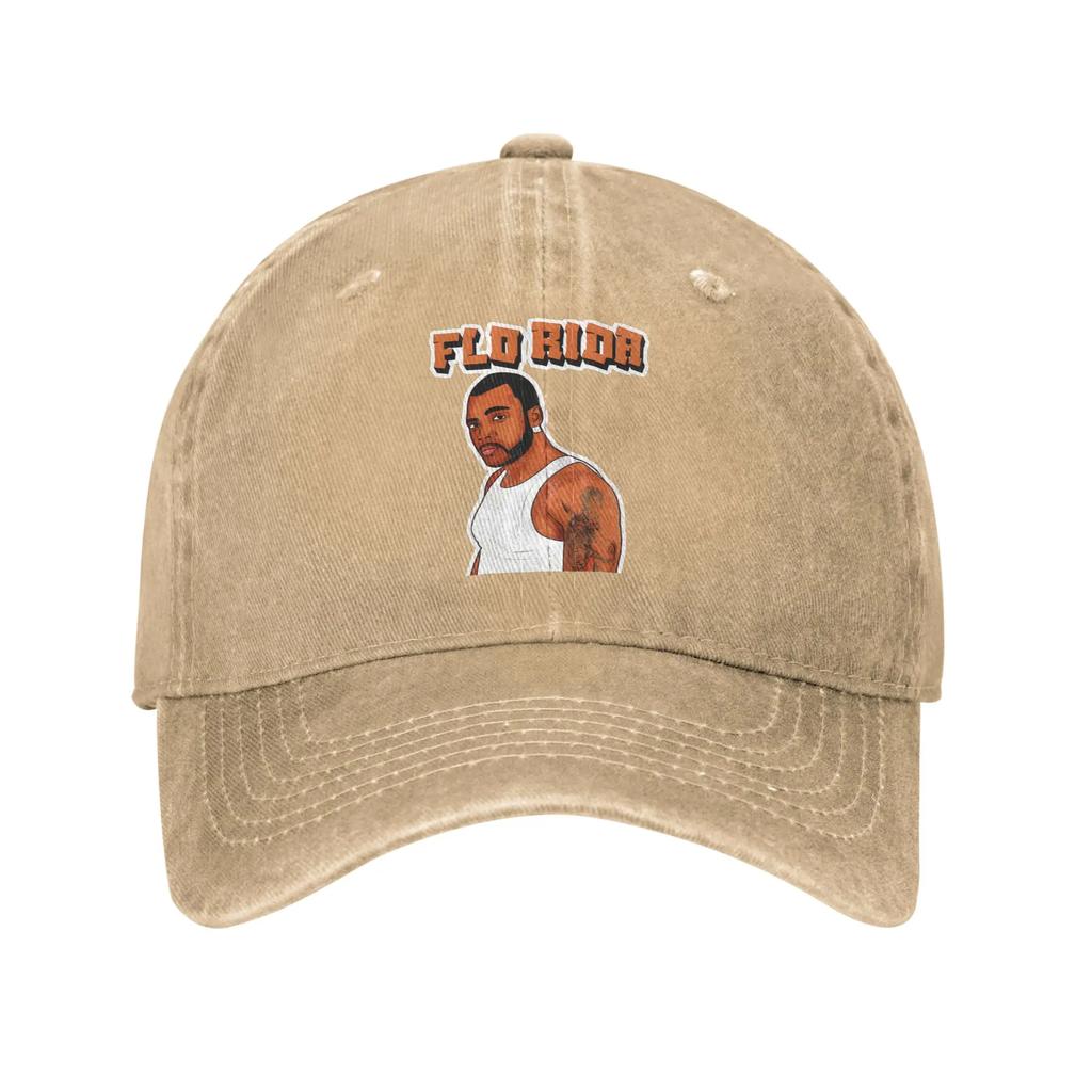 Flo Rida Hip Hop Rapper Washed Baseball Cap Yk Funny Sun Hip Hop Hats Summer Unisex Women Outdoor Sports Baseball Caps