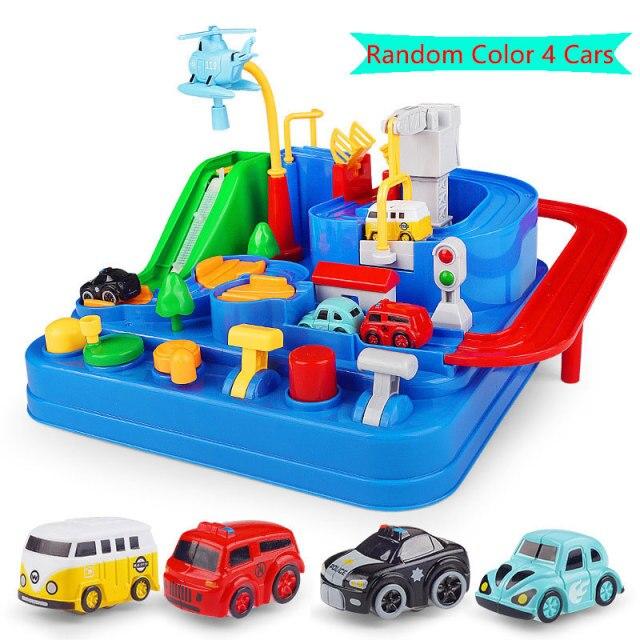 Racing Rail Car Model Racing Educational Toys Children Track Car Adventure Game Brain Game Mechanical Interactive Train Toy